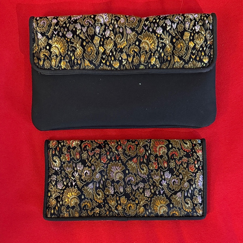 Elegant Black and Gold Clutch Bag